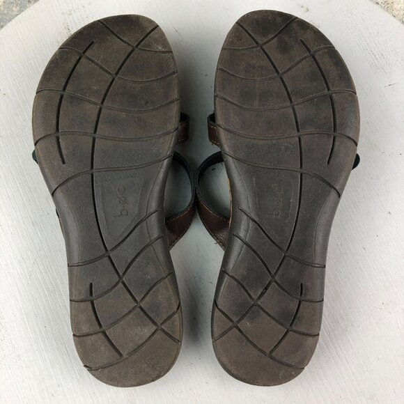 BOC Women's Size 7M Brown Open Toe Flower Applique Slip On Slides Sandals - Picture 8 of 13